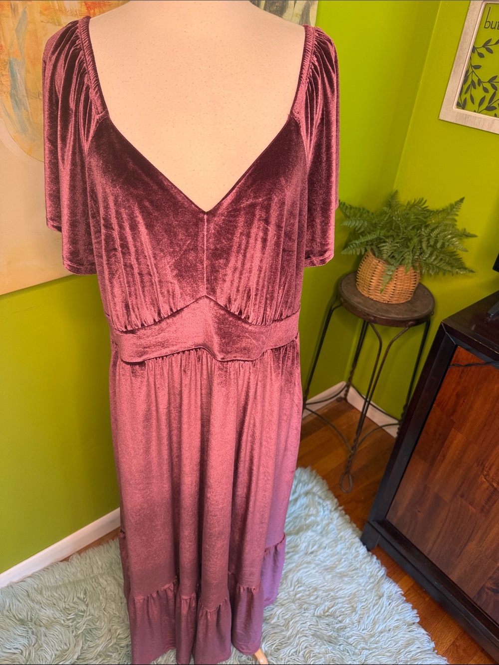 torrid mauve velvet V-neck maxi dress
